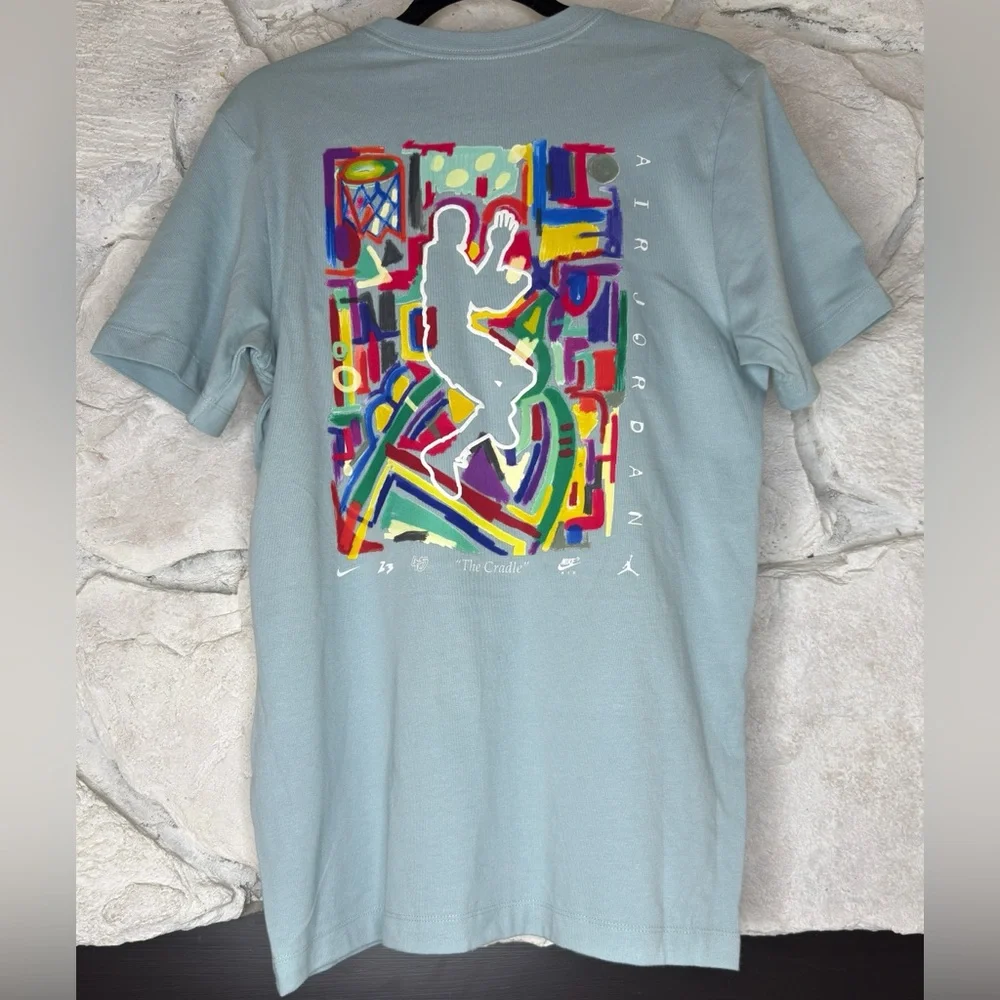 Nike Air Jordan | Men’s Blue Jumpman Graffiti Short Sleeve Crew Tee Size S NWT